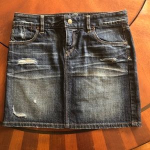 LOFT Distressed Denim Mini Skirt Size 2 NWOT